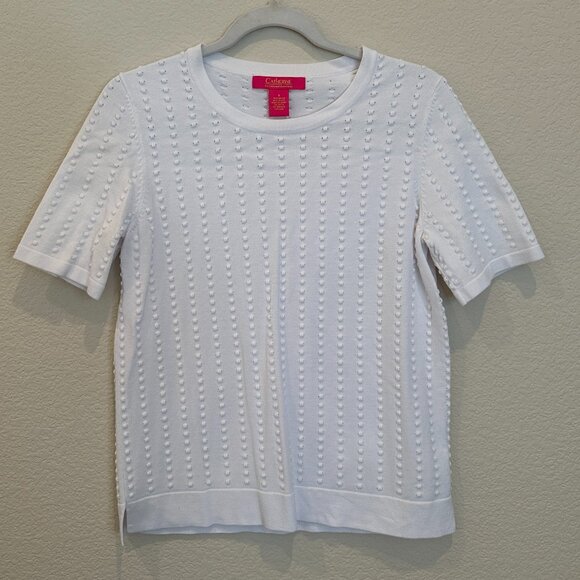 Catherine Malandrino White Short Sleeve Top - Picture 1 of 4